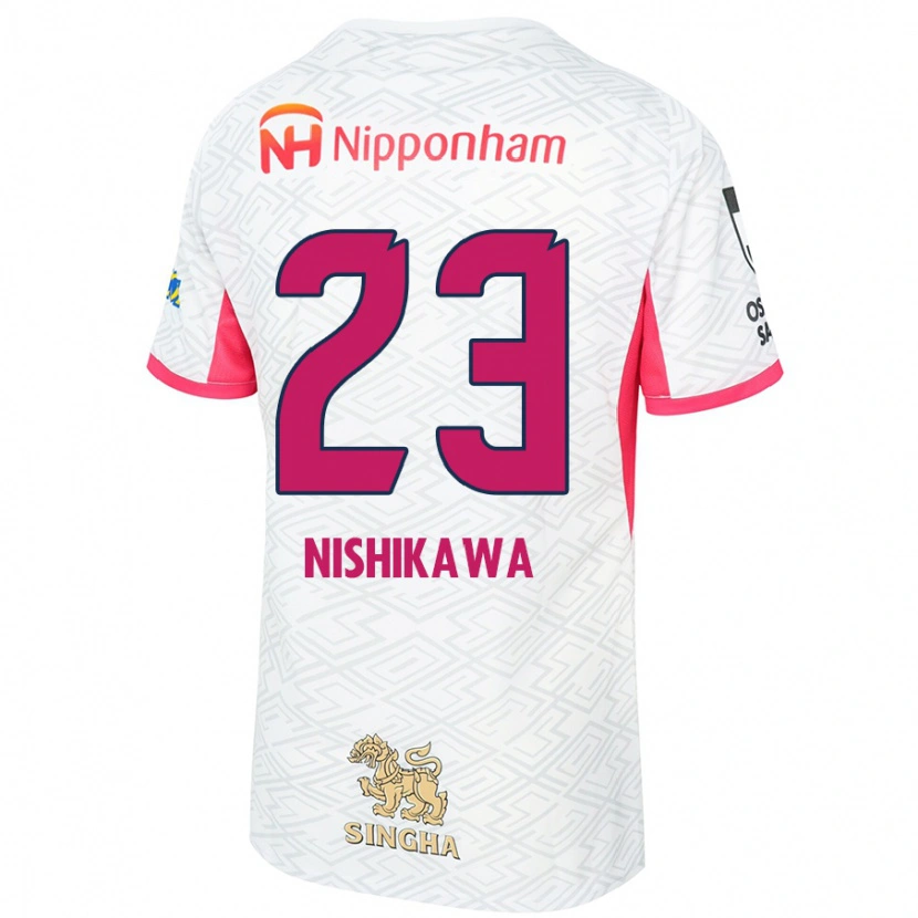 Danxen Män Hiroki Nishikawa #23 Vit Sakura Rosa Bortatröja Matchtröjor 2025/26 Tröjor T-Tröja