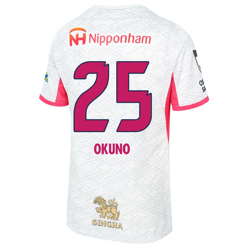 Danxen Män Hiroaki Okuno #25 Vit Sakura Rosa Bortatröja Matchtröjor 2025/26 Tröjor T-Tröja