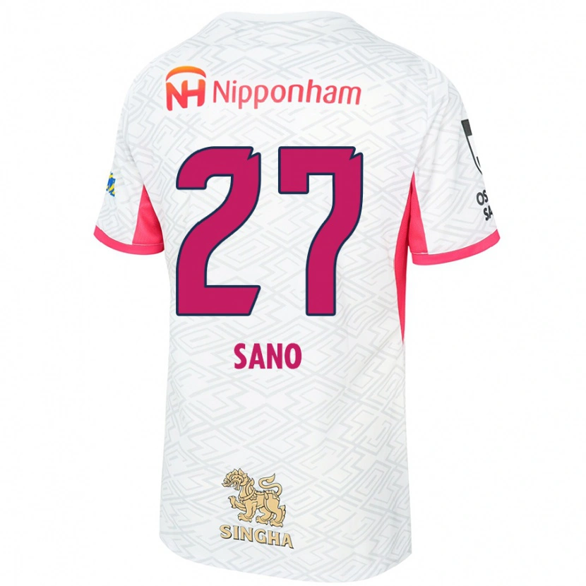 Danxen Män Taiki Sano #27 Vit Sakura Rosa Bortatröja Matchtröjor 2025/26 Tröjor T-Tröja