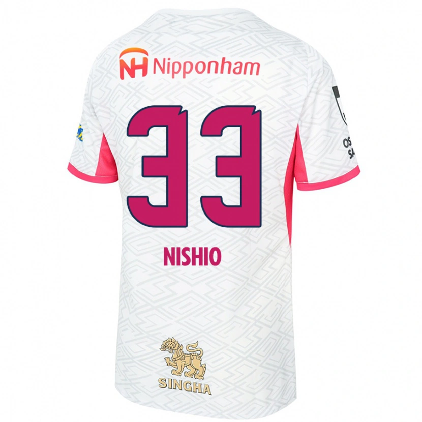 Danxen Män Ryuya Nishio #33 Vit Sakura Rosa Bortatröja Matchtröjor 2025/26 Tröjor T-Tröja