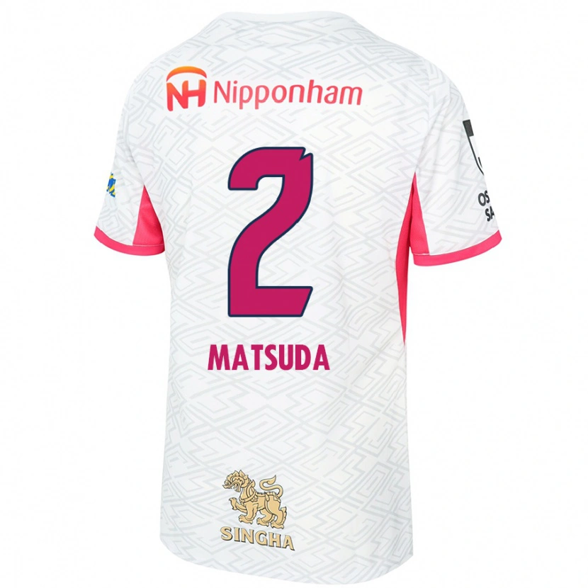 Danxen Män Riku Matsuda #2 Vit Sakura Rosa Bortatröja Matchtröjor 2025/26 Tröjor T-Tröja