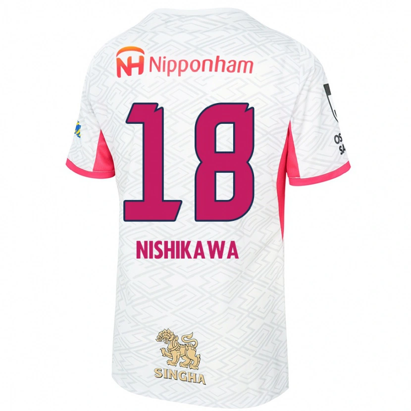 Danxen Män Jun Nishikawa #18 Vit Sakura Rosa Bortatröja Matchtröjor 2025/26 Tröjor T-Tröja