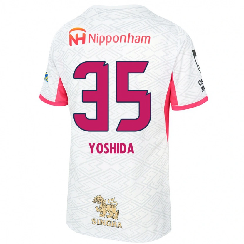 Danxen Män Yuji Yoshida #35 Vit Sakura Rosa Bortatröja Matchtröjor 2025/26 Tröjor T-Tröja