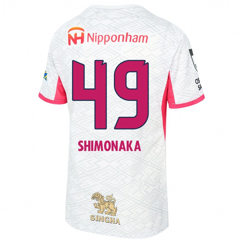Danxen Män Ryoga Shimonaka #49 Vit Sakura Rosa Bortatröja Matchtröjor 2025/26 Tröjor T-Tröja