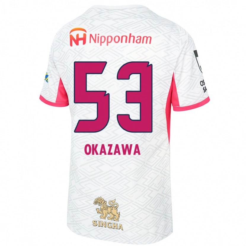 Danxen Män Kosei Okazawa #53 Vit Sakura Rosa Bortatröja Matchtröjor 2025/26 Tröjor T-Tröja