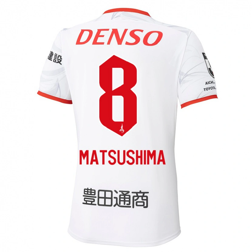 Danxen Män Kosei Matsushima #8 Vit Röd Bortatröja Matchtröjor 2025/26 Tröjor T-Tröja