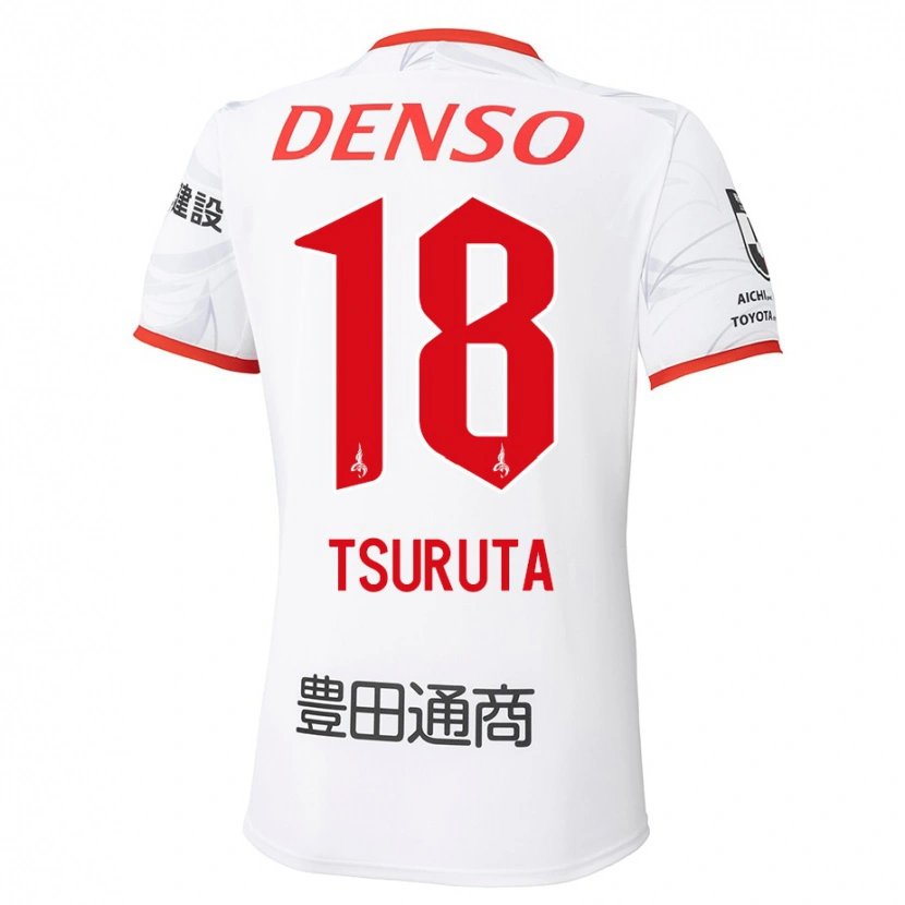 Danxen Män Shu Tsuruta #18 Vit Röd Bortatröja Matchtröjor 2025/26 Tröjor T-Tröja