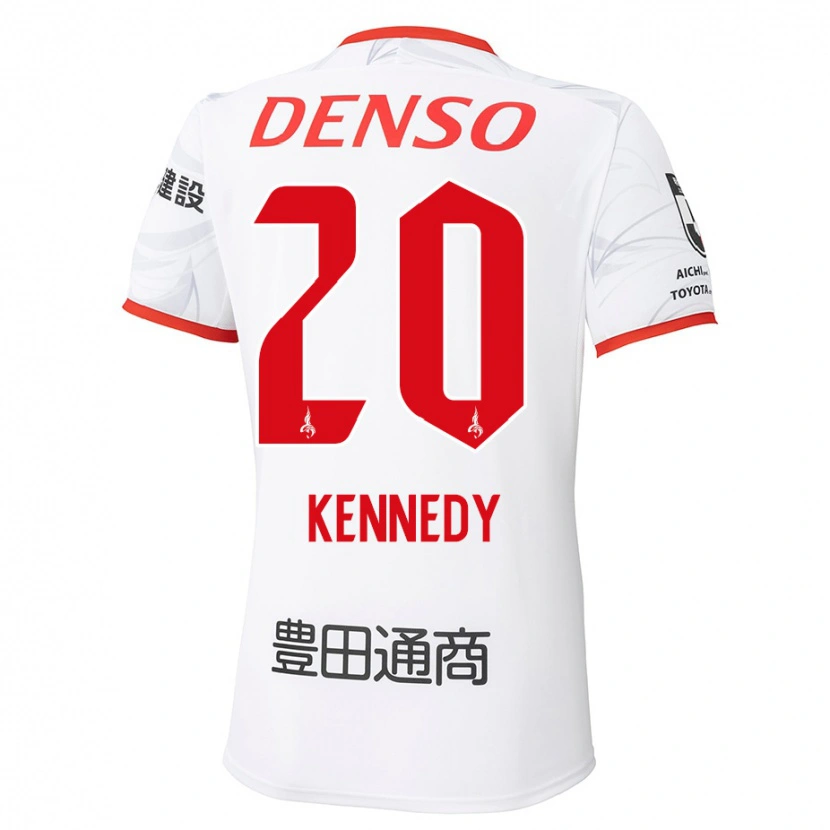Danxen Män Kennedy Egbus Mikuni #20 Vit Röd Bortatröja Matchtröjor 2025/26 Tröjor T-Tröja
