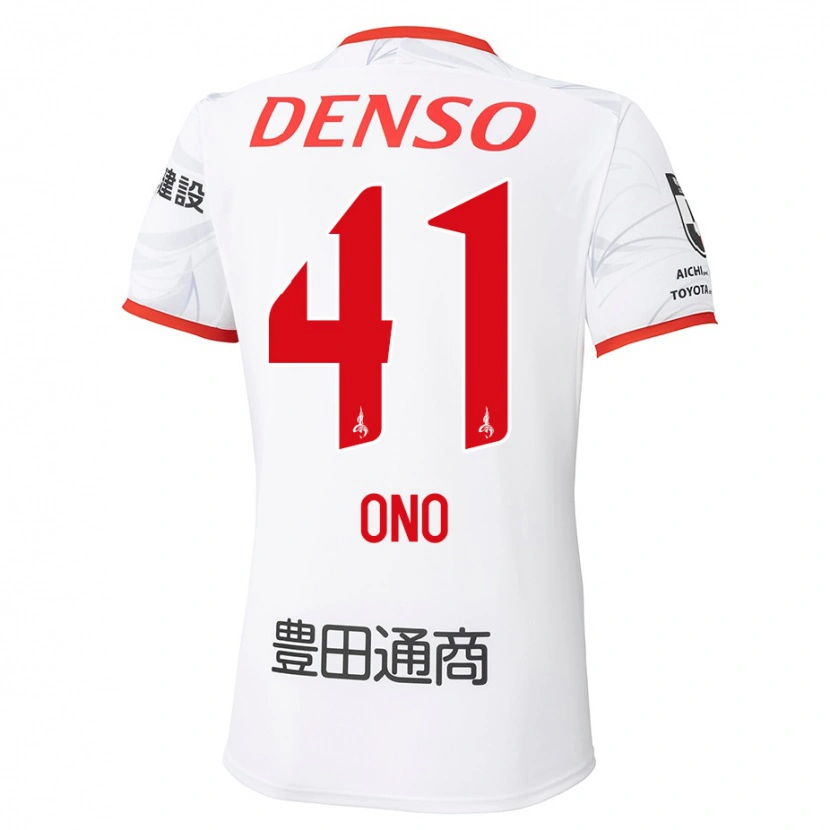Danxen Män Masahito Ono #41 Vit Röd Bortatröja Matchtröjor 2025/26 Tröjor T-Tröja