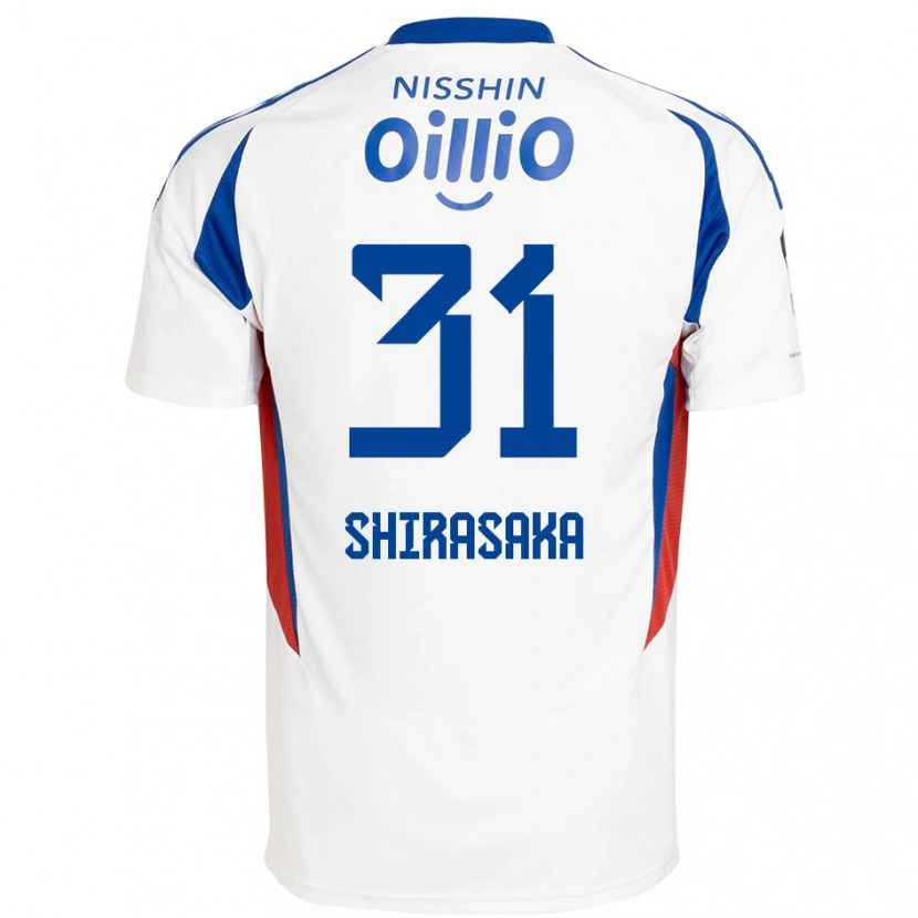 Danxen Män Fuma Shirasaka #31 Vit Kungsblå Bortatröja Matchtröjor 2025/26 Tröjor T-Tröja