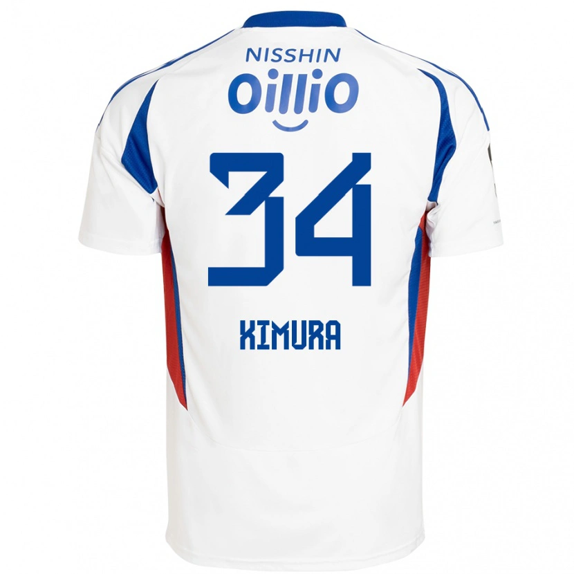 Danxen Män Takuto Kimura #34 Vit Kungsblå Bortatröja Matchtröjor 2025/26 Tröjor T-Tröja