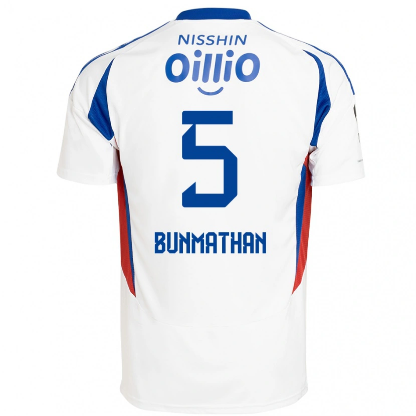 Danxen Män Theerathon Bunmathan #5 Vit Kungsblå Bortatröja Matchtröjor 2025/26 Tröjor T-Tröja