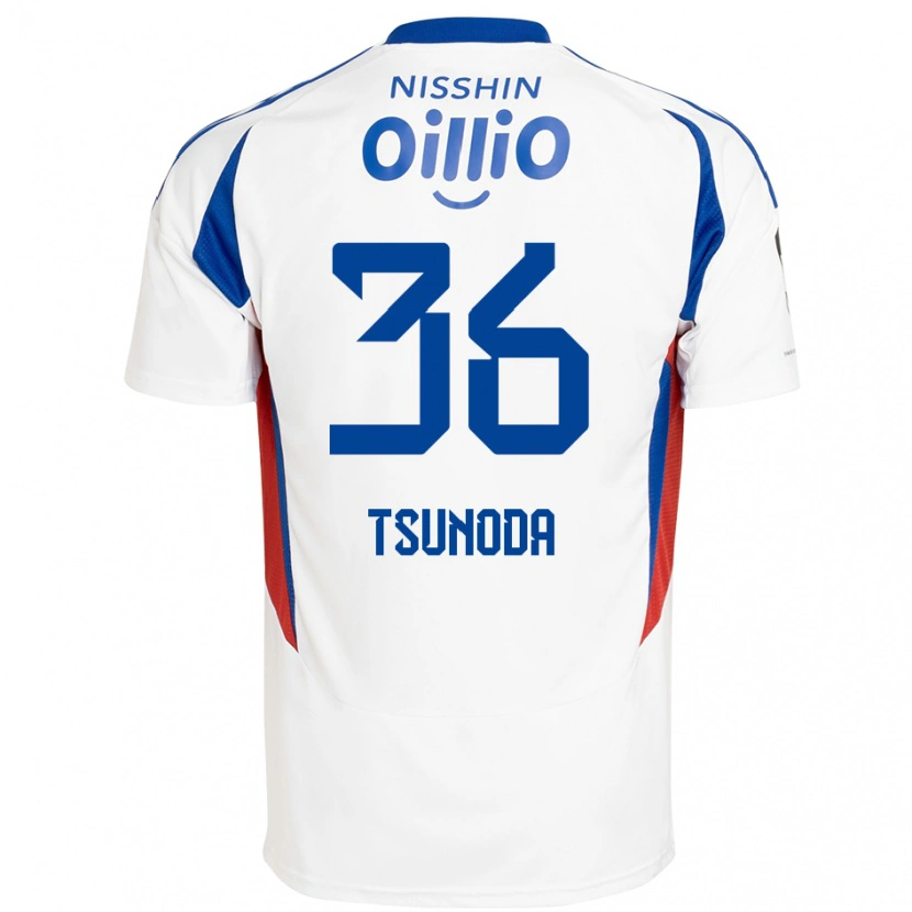 Danxen Män Ryotaro Tsunoda #36 Vit Kungsblå Bortatröja Matchtröjor 2025/26 Tröjor T-Tröja