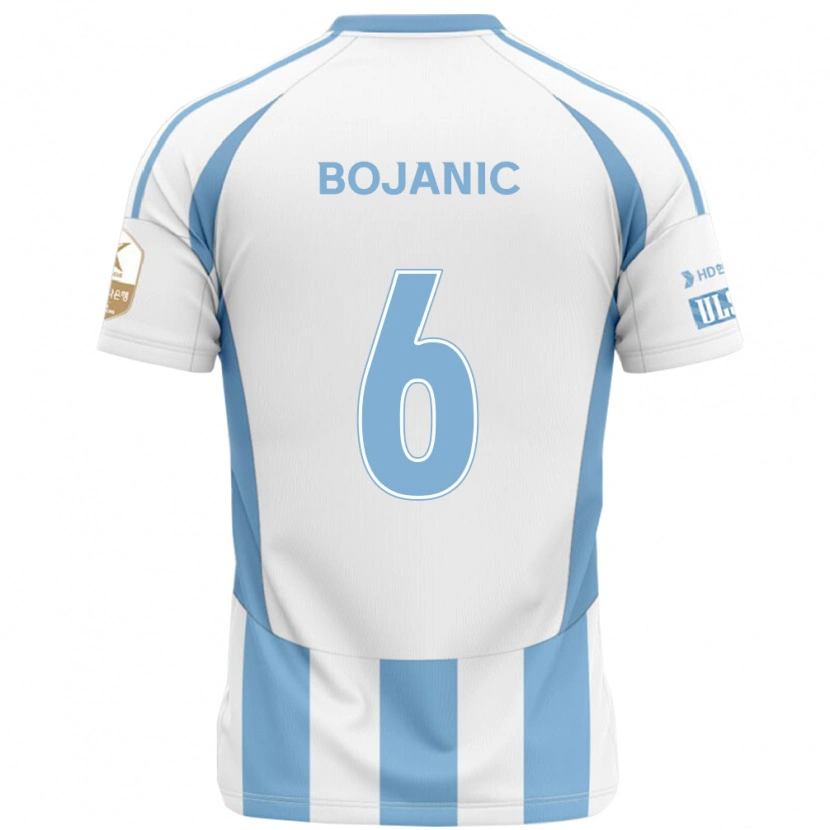 Danxen Män Darijan Bojanic #6 Vit Himmelsblå Bortatröja Matchtröjor 2025/26 Tröjor T-Tröja