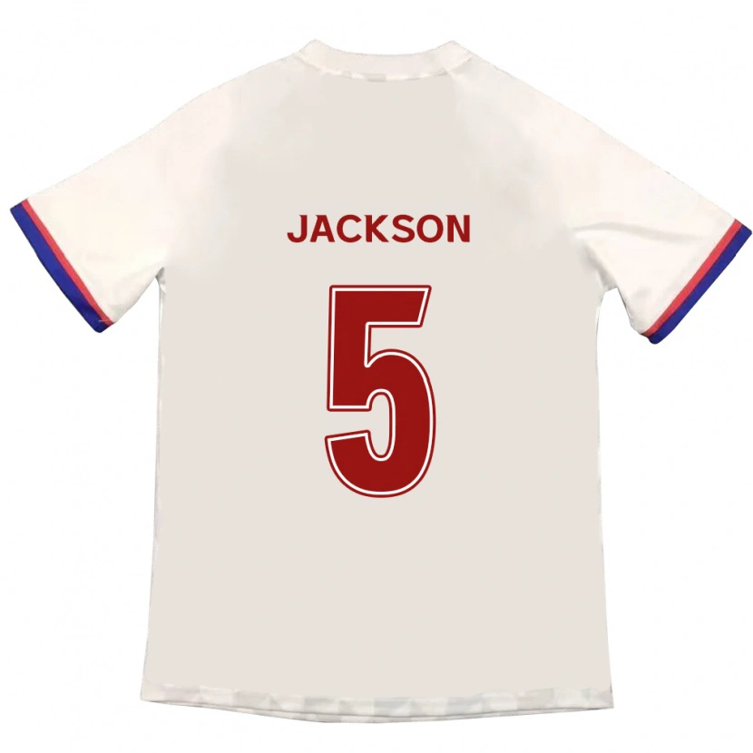 Danxen Män Lachlan Jackson #5 Off-White Röd Bortatröja Matchtröjor 2025/26 Tröjor T-Tröja