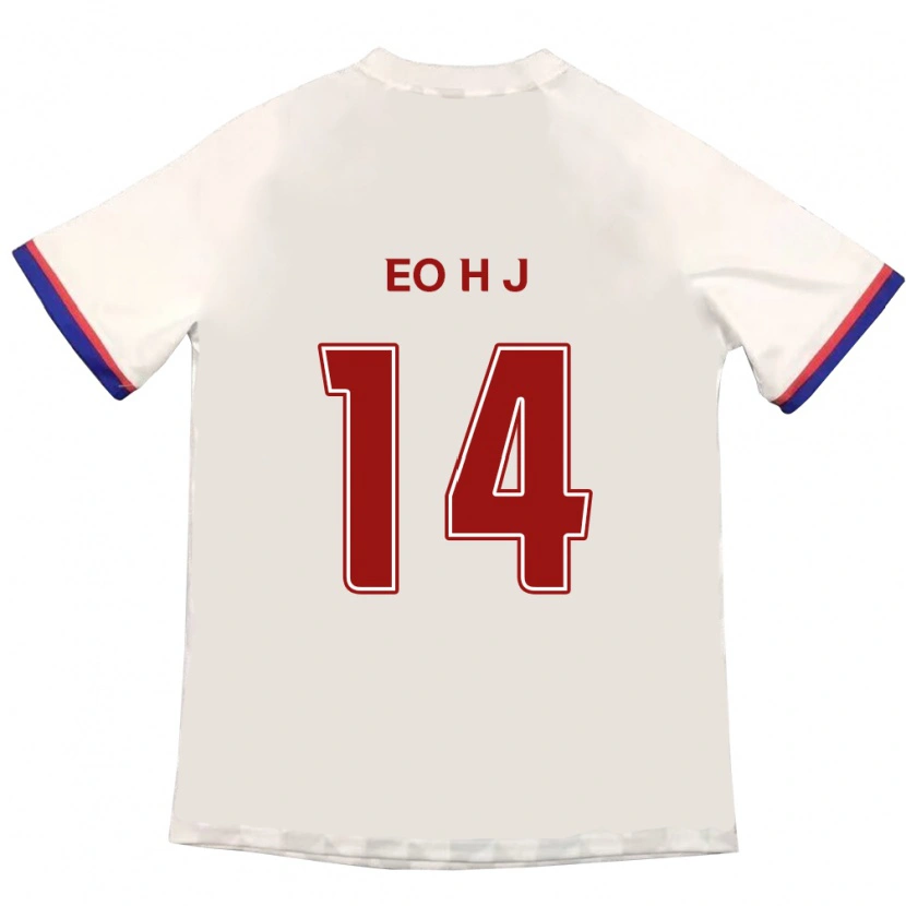 Danxen Män Eo Hee-Jin #14 Off-White Röd Bortatröja Matchtröjor 2025/26 Tröjor T-Tröja
