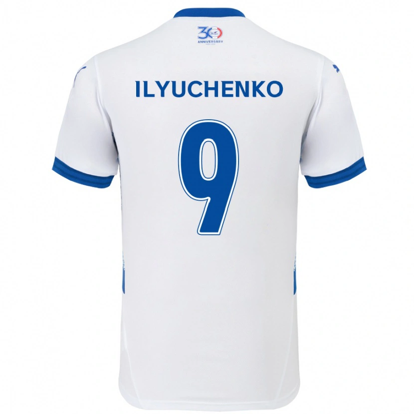 Danxen Män Stanislav Ilyuchenko #9 Vit Kungsblå Bortatröja Matchtröjor 2025/26 Tröjor T-Tröja