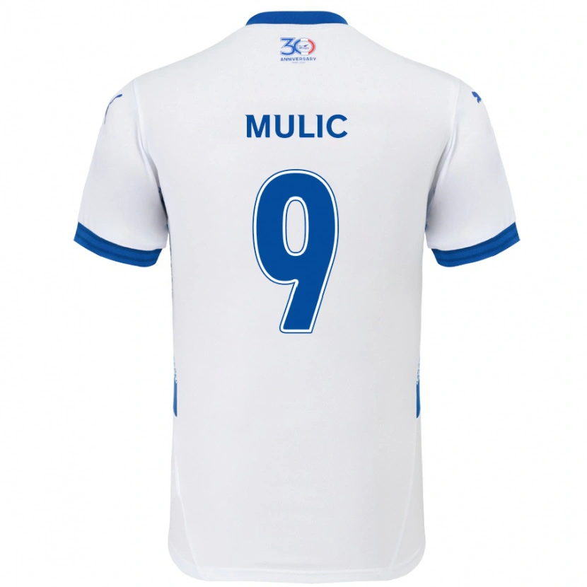 Danxen Män Fejsal Mulic #9 Vit Kungsblå Bortatröja Matchtröjor 2025/26 Tröjor T-Tröja