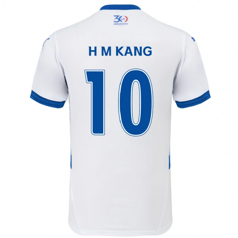 Danxen Män Hyun-Muk Kang #10 Vit Kungsblå Bortatröja Matchtröjor 2025/26 Tröjor T-Tröja
