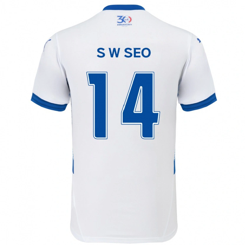 Danxen Män Woo-Seong Seo #14 Vit Kungsblå Bortatröja Matchtröjor 2025/26 Tröjor T-Tröja