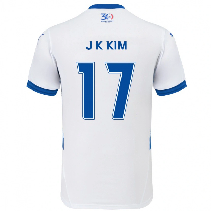Danxen Män Kyeong-Jung Kim #17 Vit Kungsblå Bortatröja Matchtröjor 2025/26 Tröjor T-Tröja