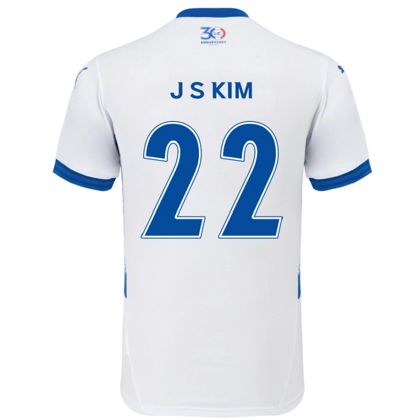Danxen Män Sang-Jun Kim #22 Vit Kungsblå Bortatröja Matchtröjor 2025/26 Tröjor T-Tröja
