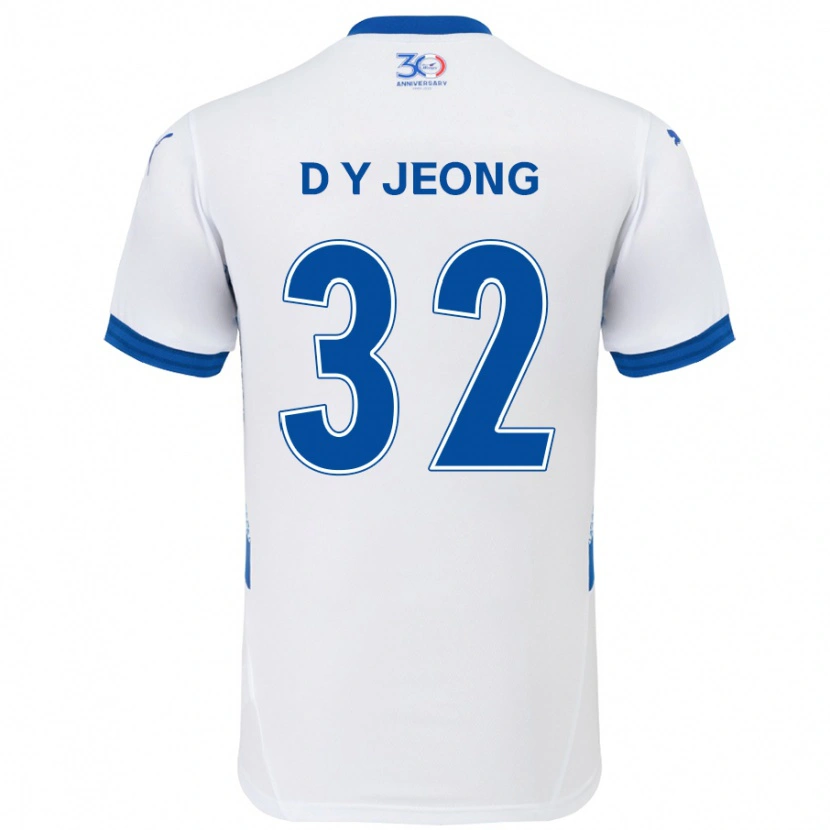 Danxen Män Dong-Yun Jeong #32 Vit Kungsblå Bortatröja Matchtröjor 2025/26 Tröjor T-Tröja