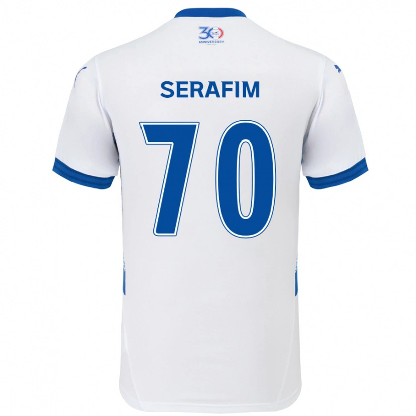 Danxen Män Matheus Serafim #70 Vit Kungsblå Bortatröja Matchtröjor 2025/26 Tröjor T-Tröja