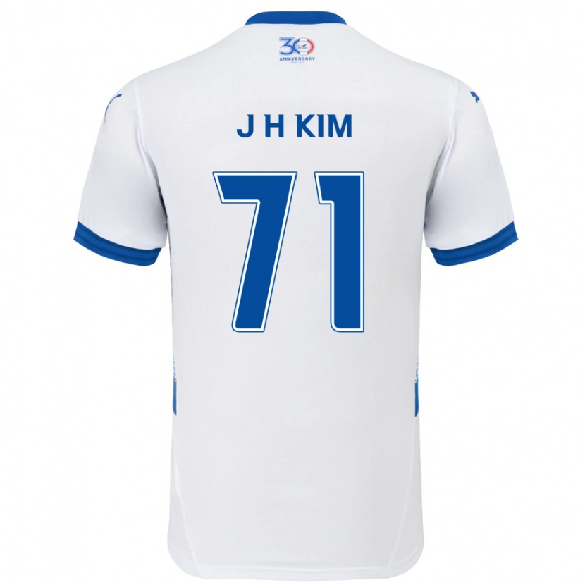 Danxen Män Ji-Ho Kim #71 Vit Kungsblå Bortatröja Matchtröjor 2025/26 Tröjor T-Tröja
