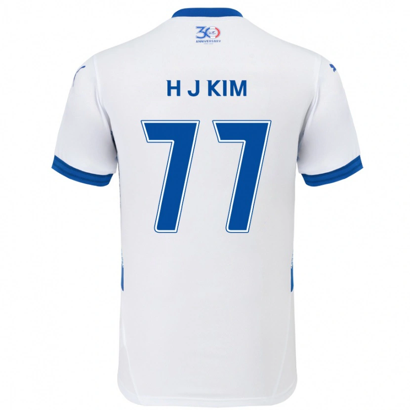 Danxen Män Ji-Hyun Kim #77 Vit Kungsblå Bortatröja Matchtröjor 2025/26 Tröjor T-Tröja