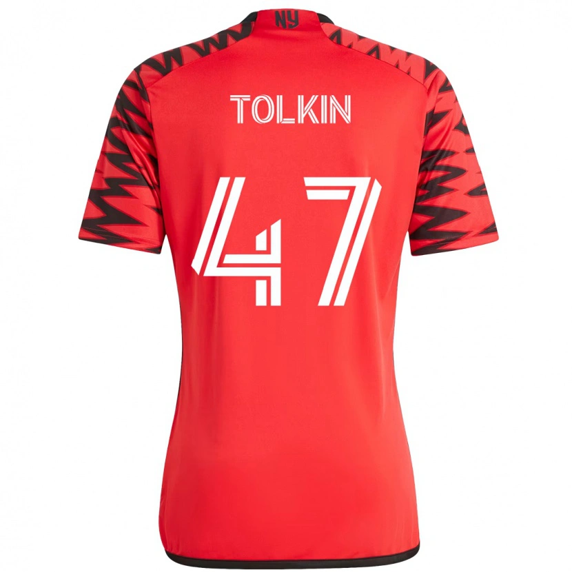 Danxen Kvinnor John Tolkin #47 Röd Svart Hemmatröja Matchtröjor 2025/26 Tröjor T-Tröja