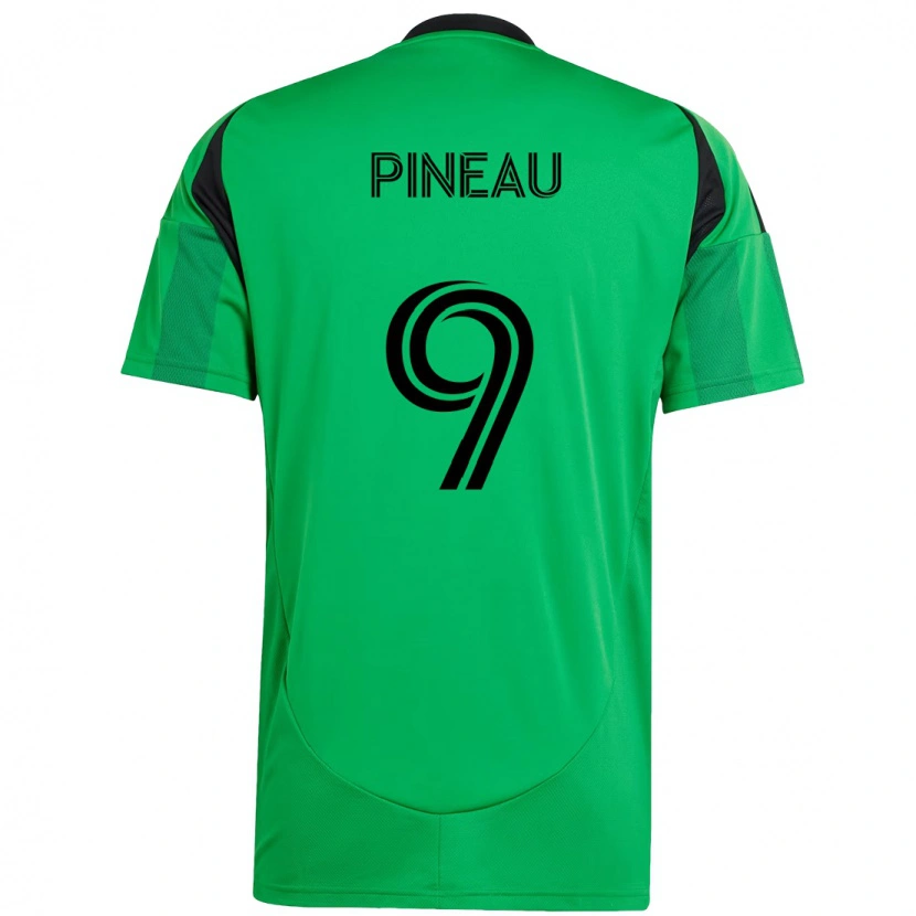 Danxen Kvinnor Sebastien Pineau #9 Grön Svart Hemmatröja Matchtröjor 2025/26 Tröjor T-Tröja