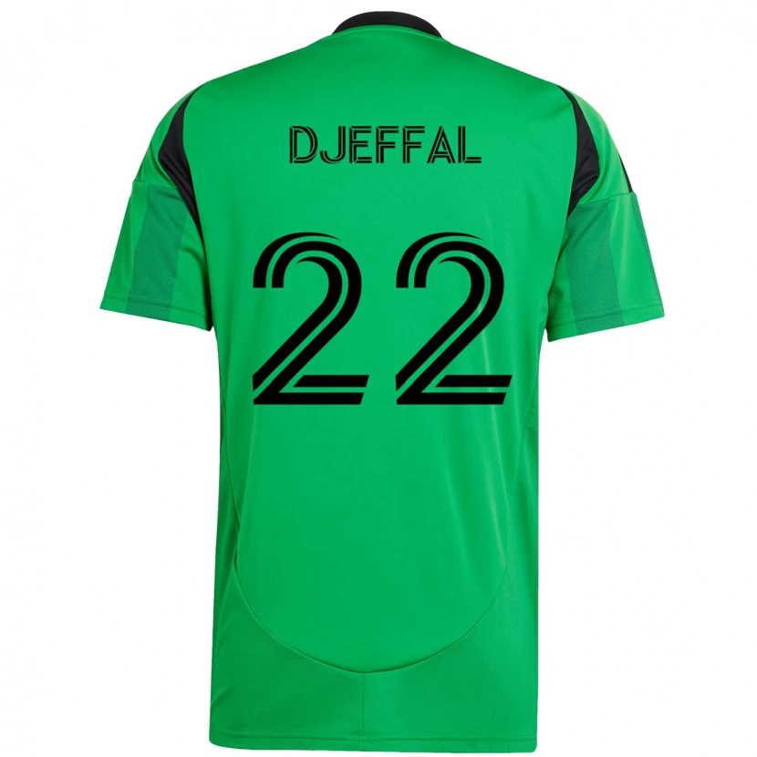 Danxen Kvinnor Sofiane Djeffal #22 Grön Svart Hemmatröja Matchtröjor 2025/26 Tröjor T-Tröja