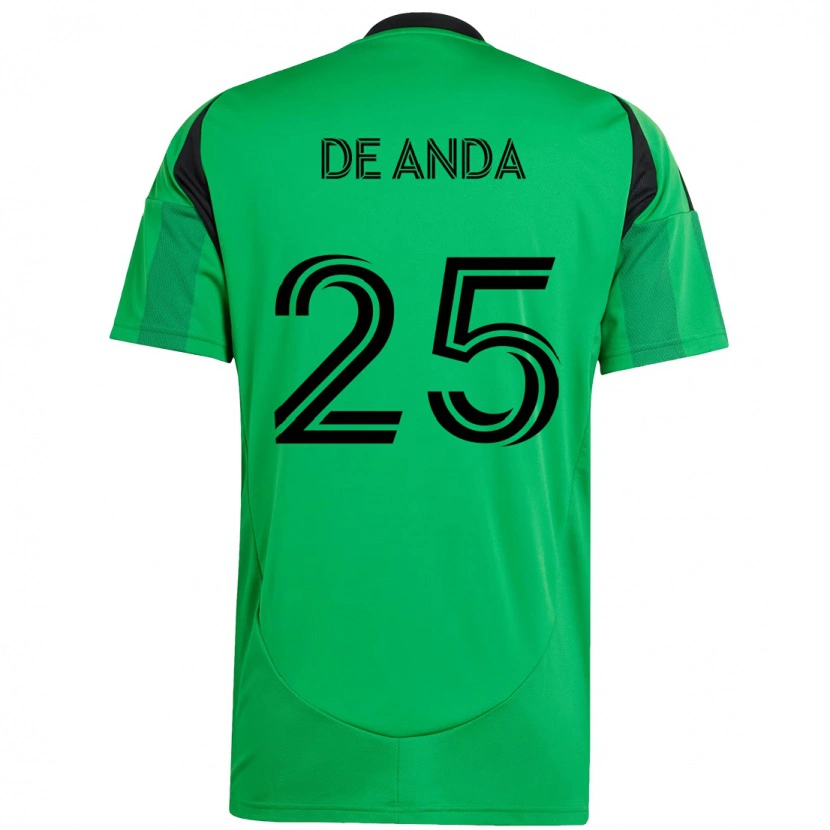 Danxen Kvinnor Anthony De Anda #25 Grön Svart Hemmatröja Matchtröjor 2025/26 Tröjor T-Tröja