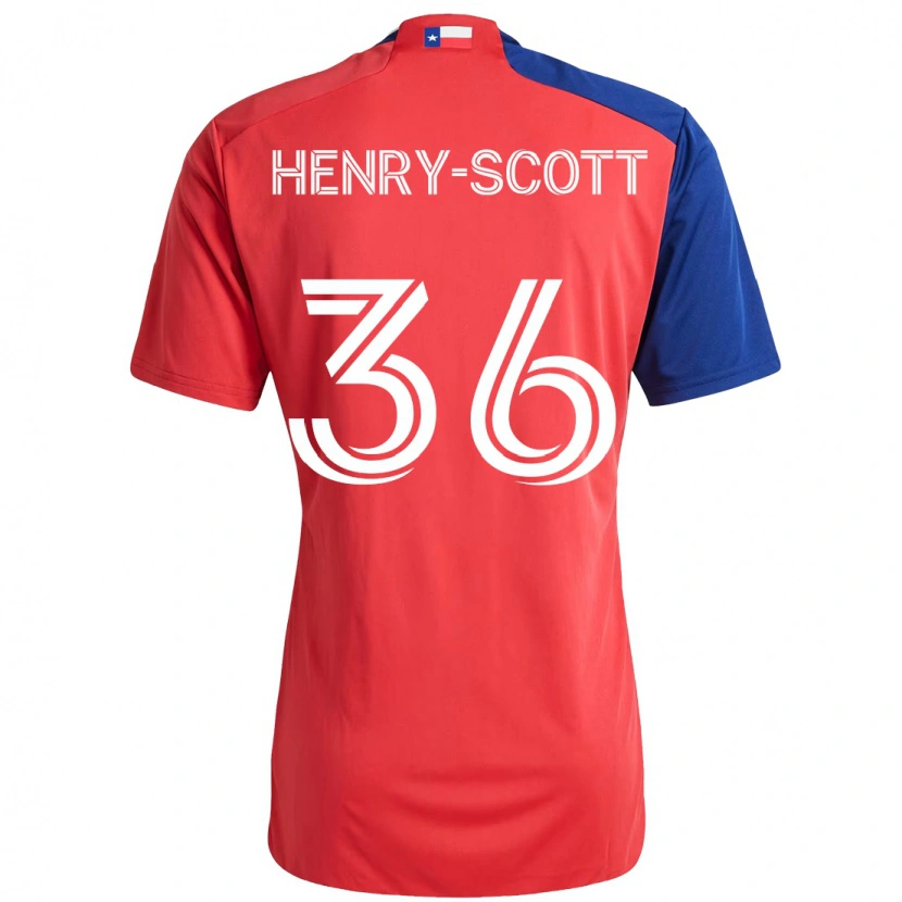 Danxen Kvinnor Malik Henry-Scott #36 Röd Marinblå Hemmatröja Matchtröjor 2025/26 Tröjor T-Tröja