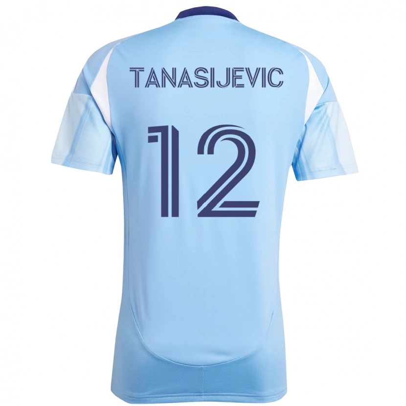 Danxen Kvinnor Strahinja Tanasijević #12 Ljusblå Hemmatröja Matchtröjor 2025/26 Tröjor T-Tröja