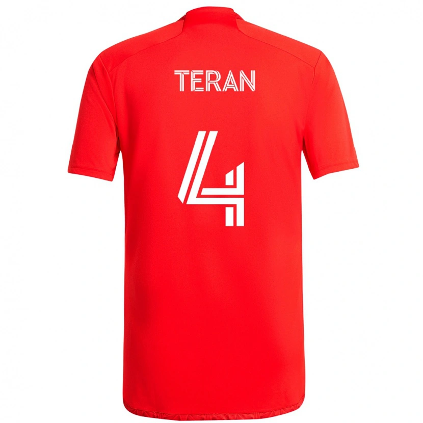 Danxen Kvinnor Carlos Terán #4 Röd Vit Hemmatröja Matchtröjor 2025/26 Tröjor T-Tröja