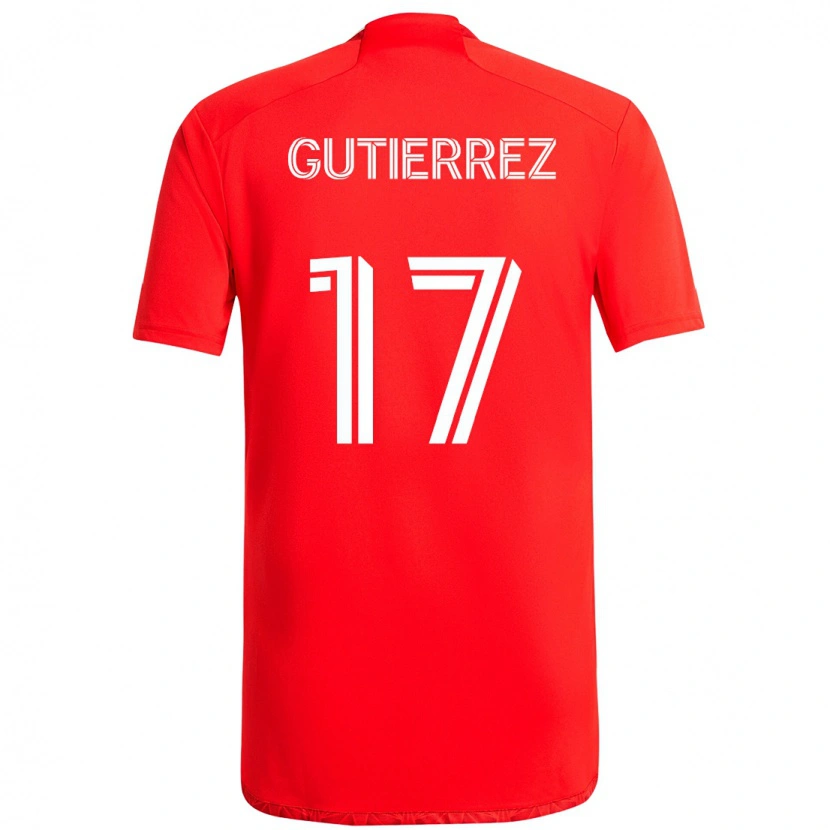 Danxen Kvinnor Brian Gutiérrez #17 Röd Vit Hemmatröja Matchtröjor 2025/26 Tröjor T-Tröja
