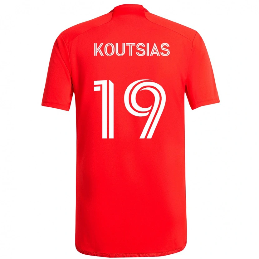 Danxen Kvinnor Georgios Koutsias #19 Röd Vit Hemmatröja Matchtröjor 2025/26 Tröjor T-Tröja