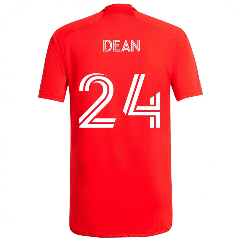 Danxen Kvinnor Jonathan Dean #24 Röd Vit Hemmatröja Matchtröjor 2025/26 Tröjor T-Tröja