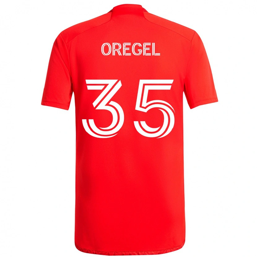Danxen Kvinnor Sergio Oregel #35 Röd Vit Hemmatröja Matchtröjor 2025/26 Tröjor T-Tröja