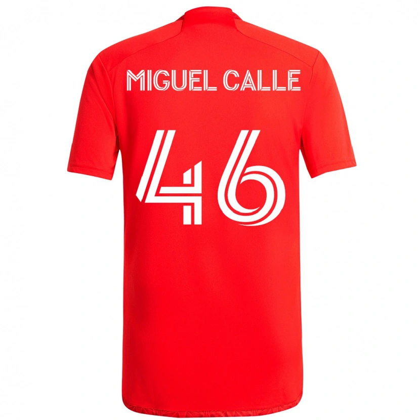 Danxen Kvinnor Juan Miguel Calle #46 Röd Vit Hemmatröja Matchtröjor 2025/26 Tröjor T-Tröja