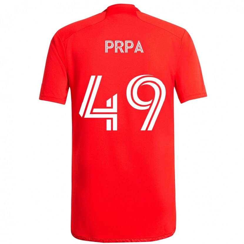 Danxen Kvinnor Luka Prpa #49 Röd Vit Hemmatröja Matchtröjor 2025/26 Tröjor T-Tröja