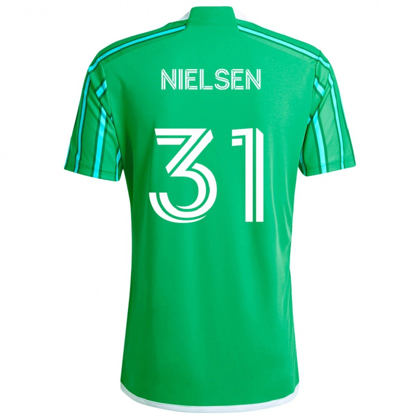 Danxen Kvinnor Madeline Nielsen #31 Grön Vit Hemmatröja Matchtröjor 2025/26 Tröjor T-Tröja
