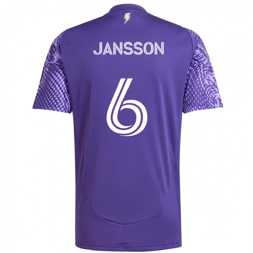 Danxen Kvinnor Robin Jansson #6 Lila Vit Hemmatröja Matchtröjor 2025/26 Tröjor T-Tröja