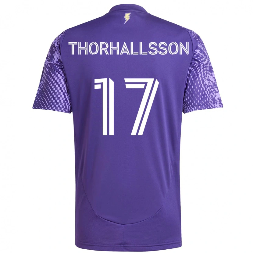 Danxen Kvinnor Dagur Dan Thórhallsson #17 Lila Vit Hemmatröja Matchtröjor 2025/26 Tröjor T-Tröja