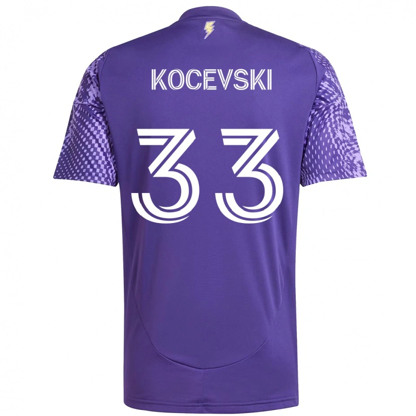 Danxen Kvinnor Jeorgio Kocevski #33 Lila Vit Hemmatröja Matchtröjor 2025/26 Tröjor T-Tröja
