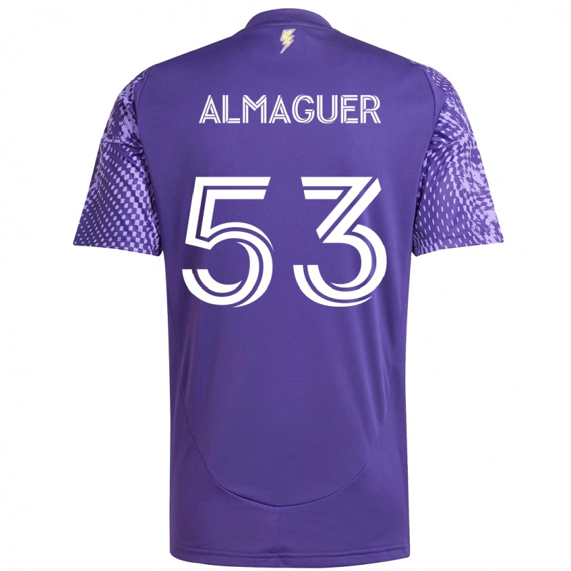 Danxen Kvinnor Jorge Almaguer #53 Lila Vit Hemmatröja Matchtröjor 2025/26 Tröjor T-Tröja