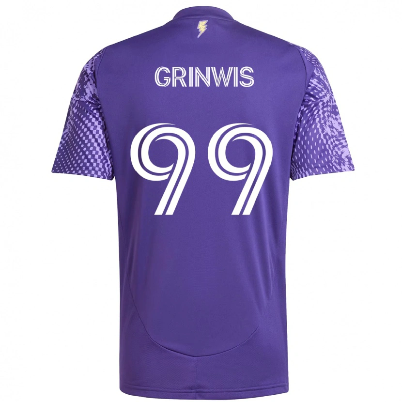 Danxen Kvinnor Adam Grinwis #99 Lila Vit Hemmatröja Matchtröjor 2025/26 Tröjor T-Tröja