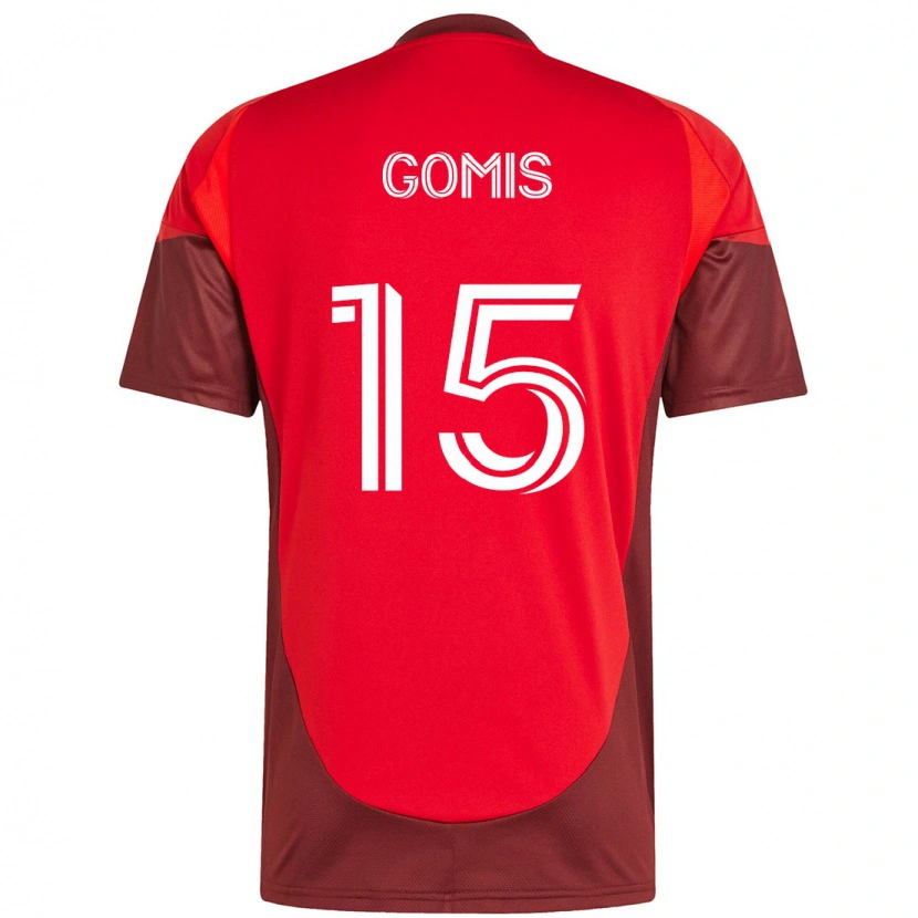 Danxen Kvinnor Nicksoen Gomis #15 Röd Vit Hemmatröja Matchtröjor 2025/26 Tröjor T-Tröja